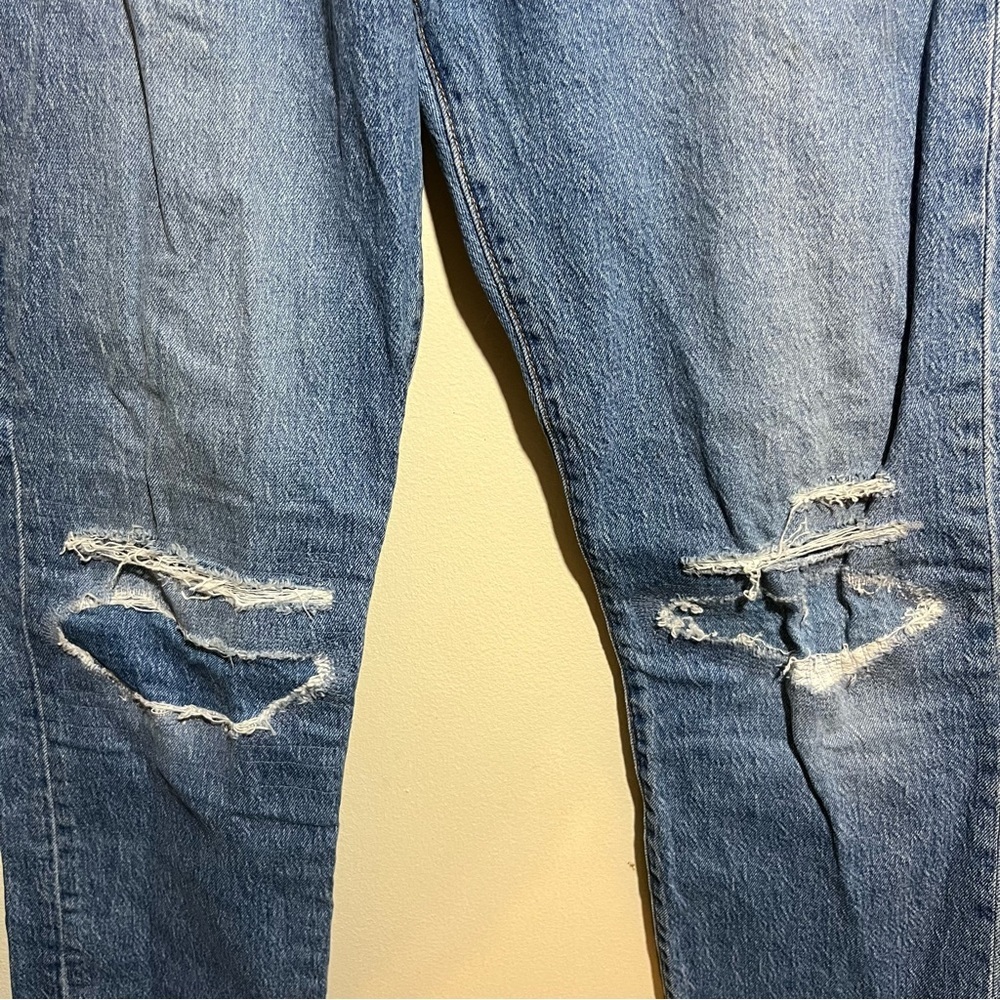 Levi’s Premium 501 ‘93 Straight Fit Men’s Jeans Basil Sky Destructed Medium Wash - Picture 7 of 16